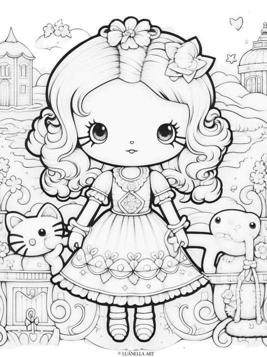 Pompompurin in the kitchen coloring page instant digital download â luanella art