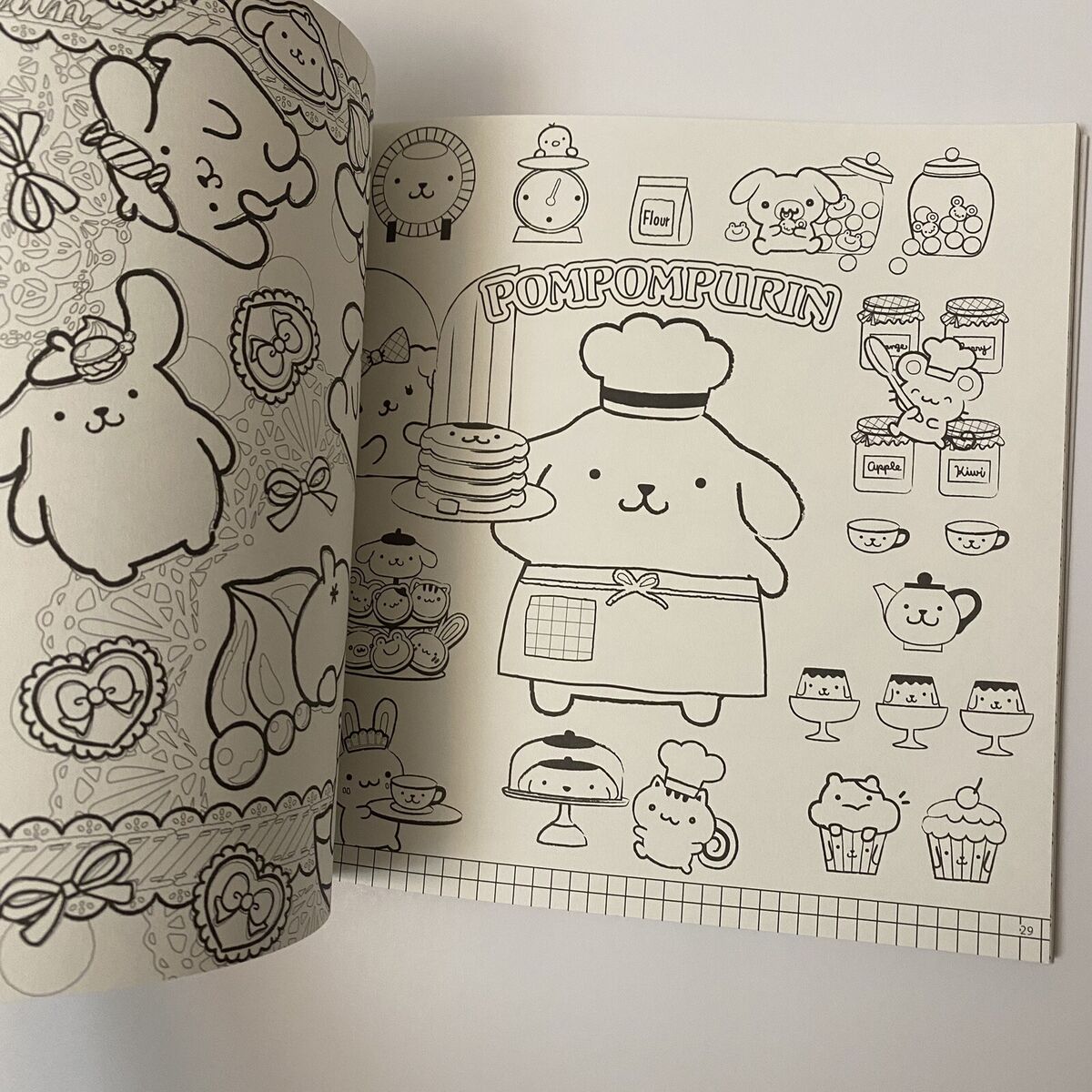 Pompompurin coloring art book p japan sanrio