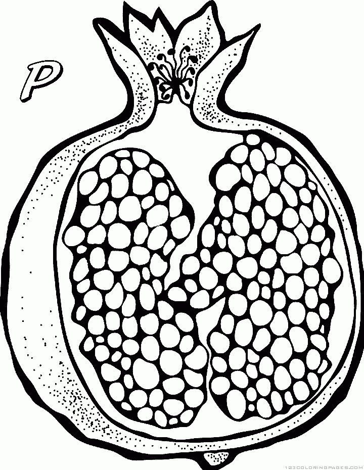 Pomegranate coloring pages