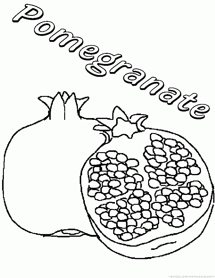 Pomegranate coloring pages