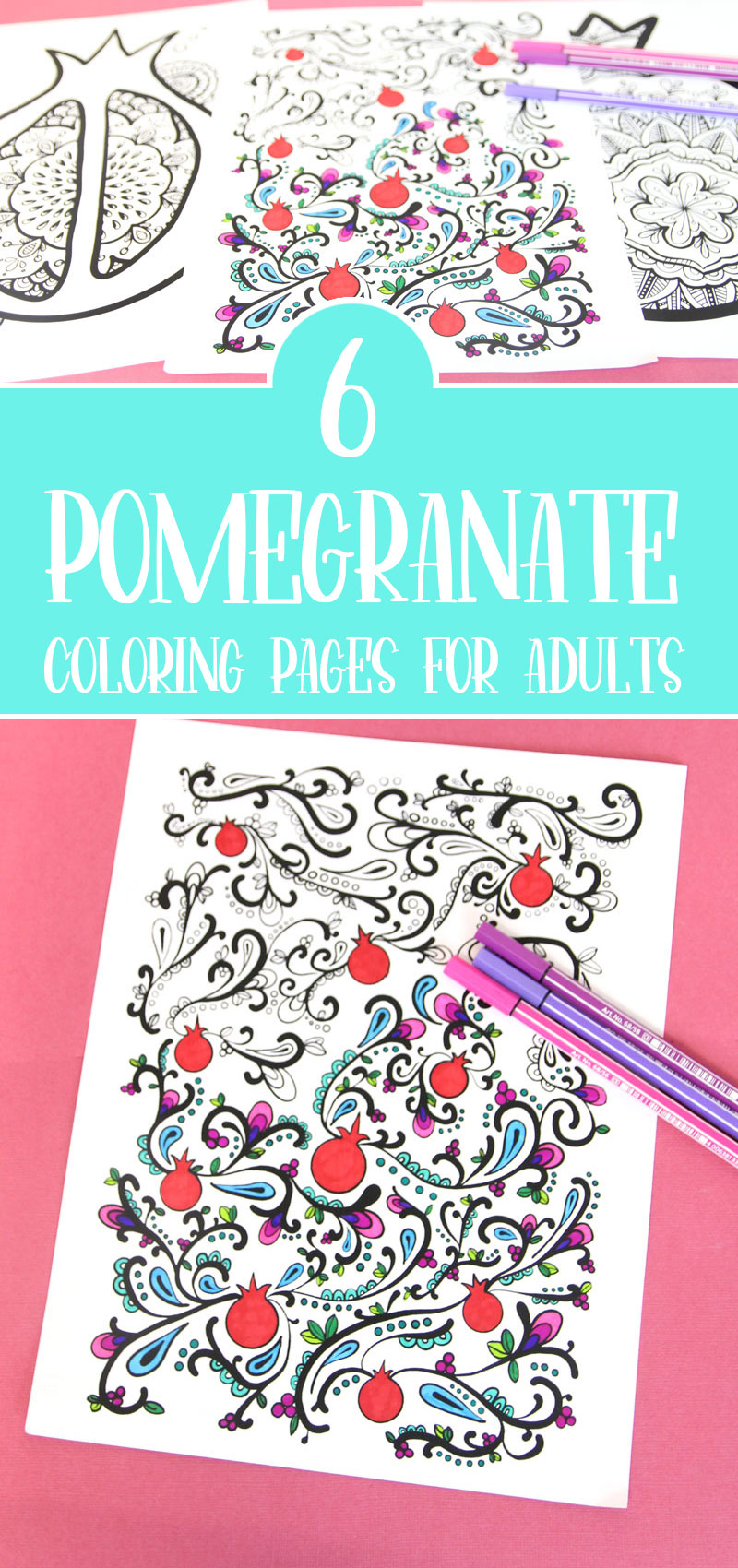 Pomegranate coloring pages for adults