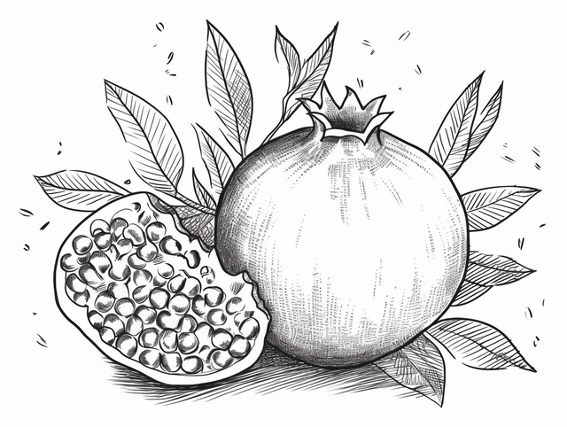 Coloring page pomegranate png transparent images free download vector files