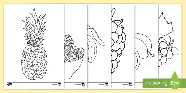 Fruit picture outlines