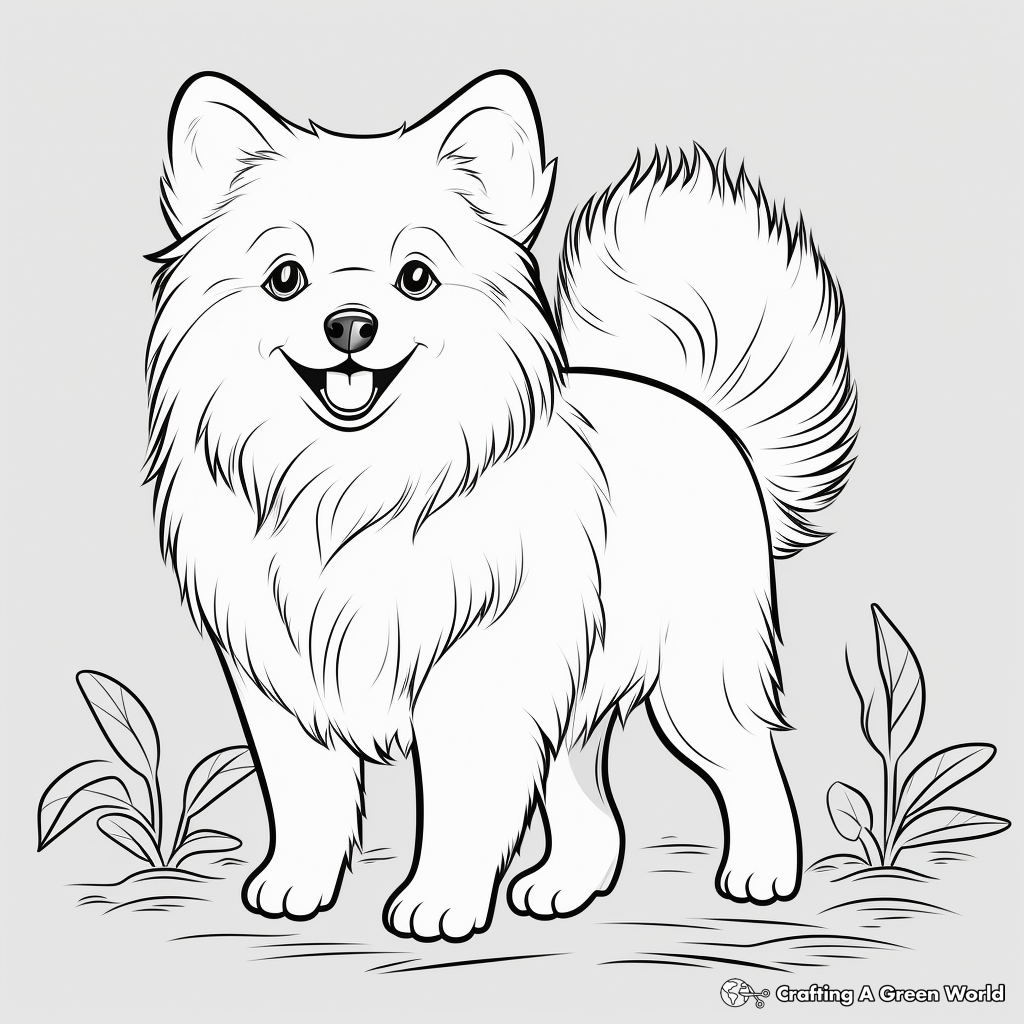 Fluffy dog coloring pages