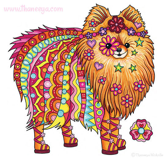 Hippie animals coloring book by mcardle â