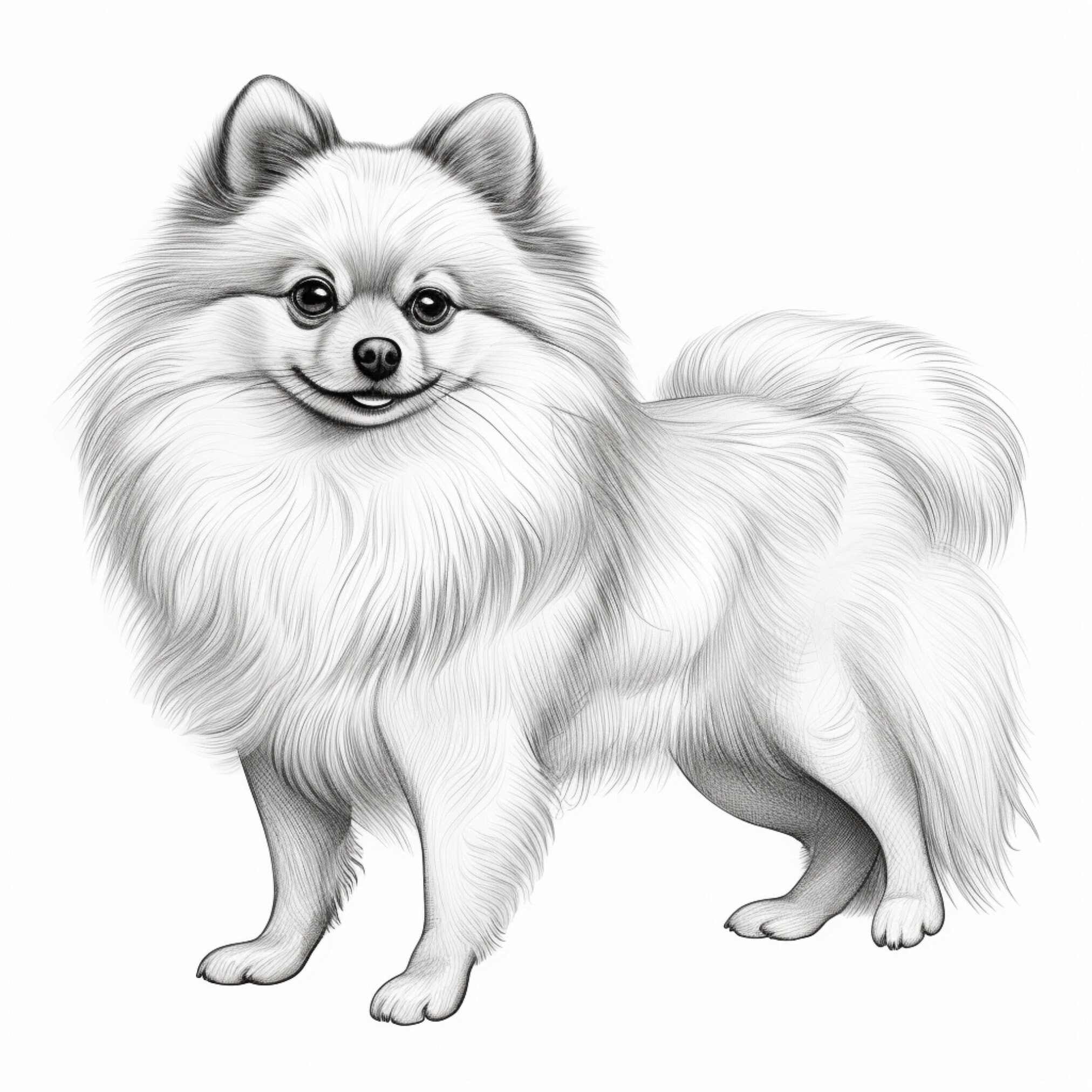 Pomeranian dog coloring page dog portrait printable coloring page coloring for adults and kids png instant download mercial use instant download