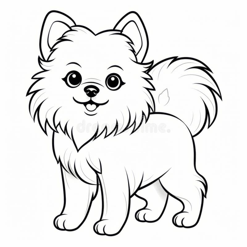 Pomeranian dog lines stock illustrations â pomeranian dog lines stock illustrations vectors clipart