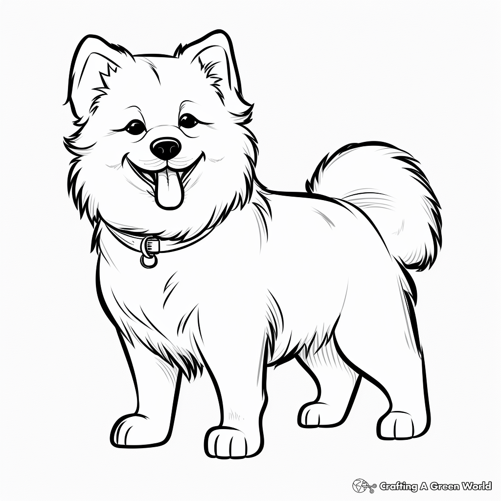 Fluffy dog coloring pages