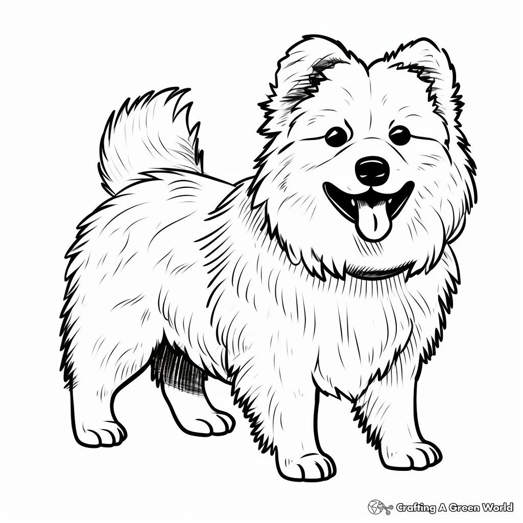 Fluffy dog coloring pages