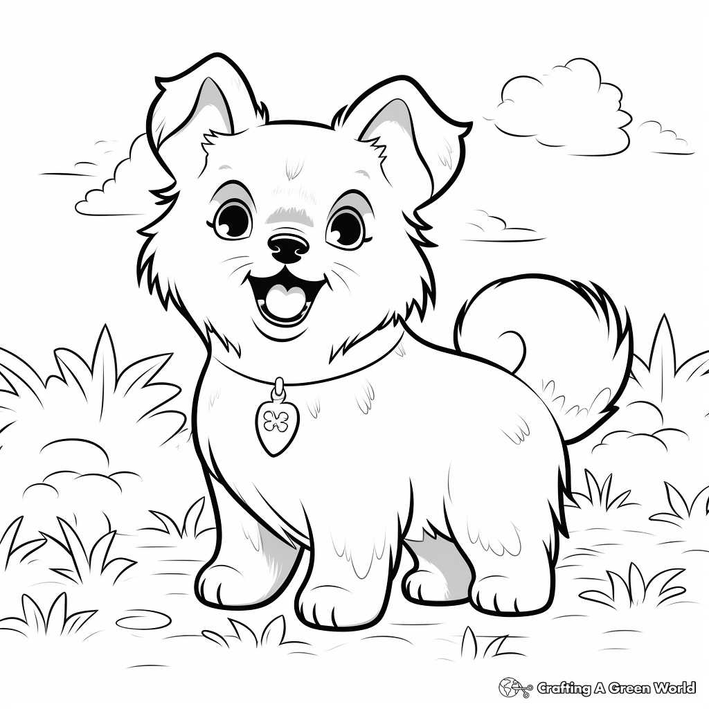 Fluffy dog coloring pages