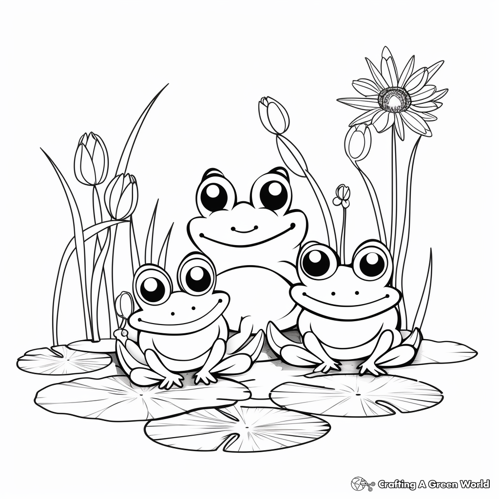 Pond animals coloring pages