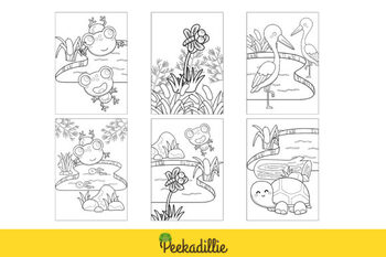 Pond animal coloring for kids by emma bit tpt