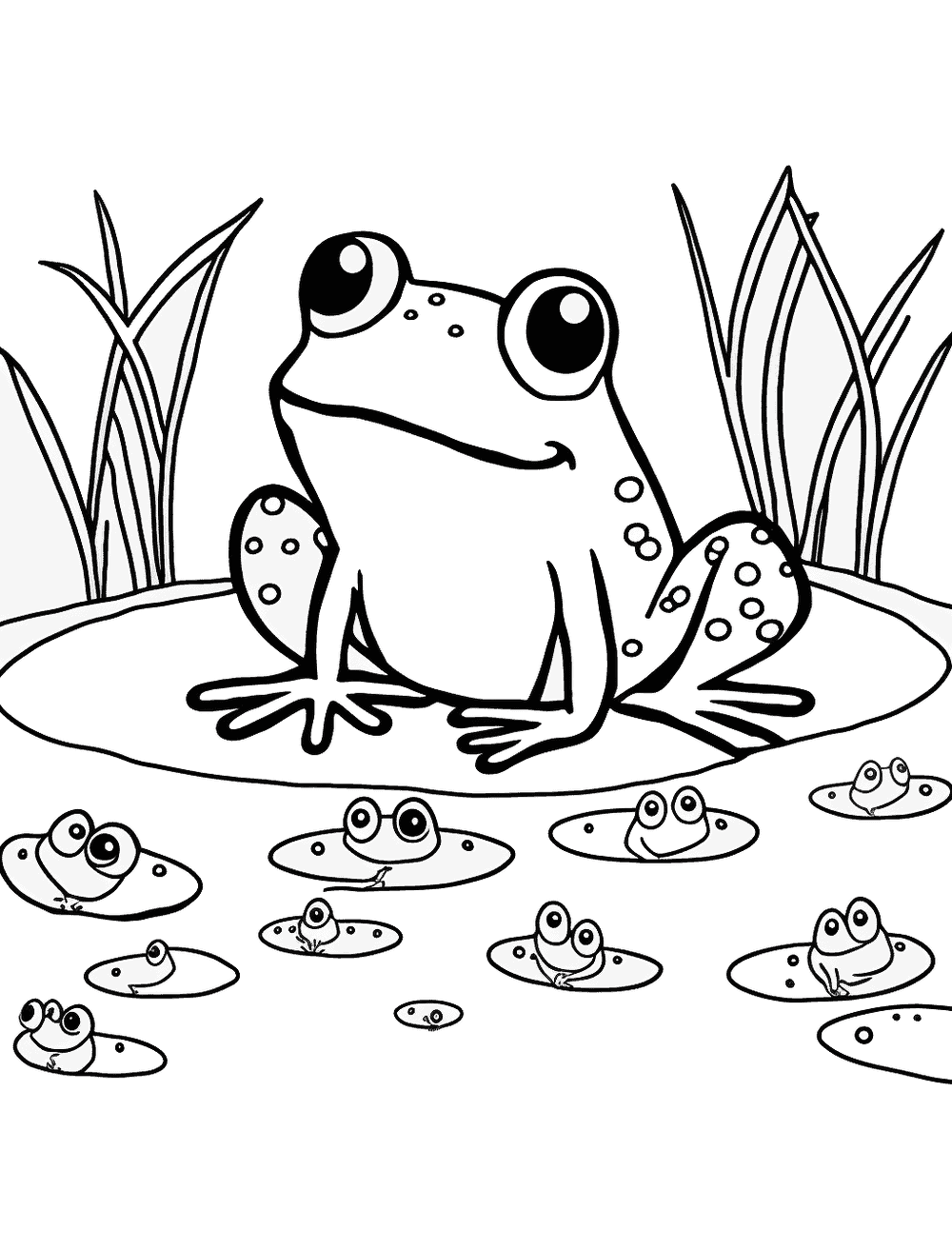 Frog coloring pages free printable sheets