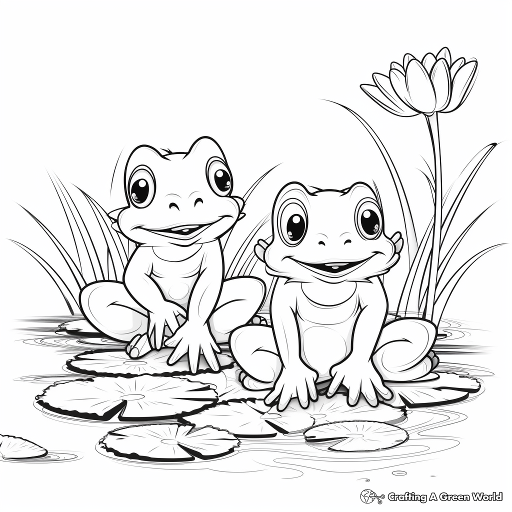 Pond animals coloring pages