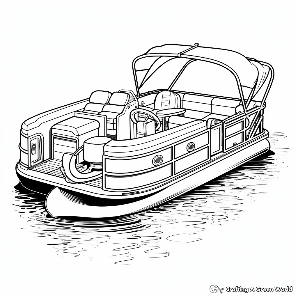 Pontoon boat coloring pages