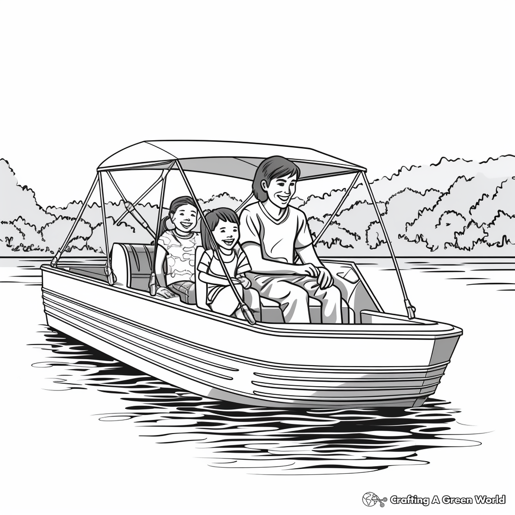 Pontoon boat coloring pages