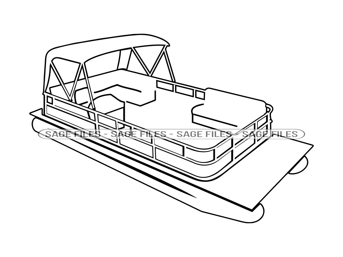 Pontoon boat outline svg pontoon boat svg pontoon boat clipart pontoon boat files for cricut cut files for silhouette png dxf