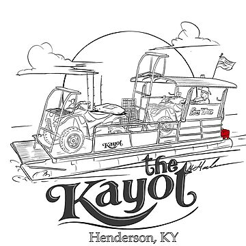 The kayot pontoon boat art print for sale by michael garber