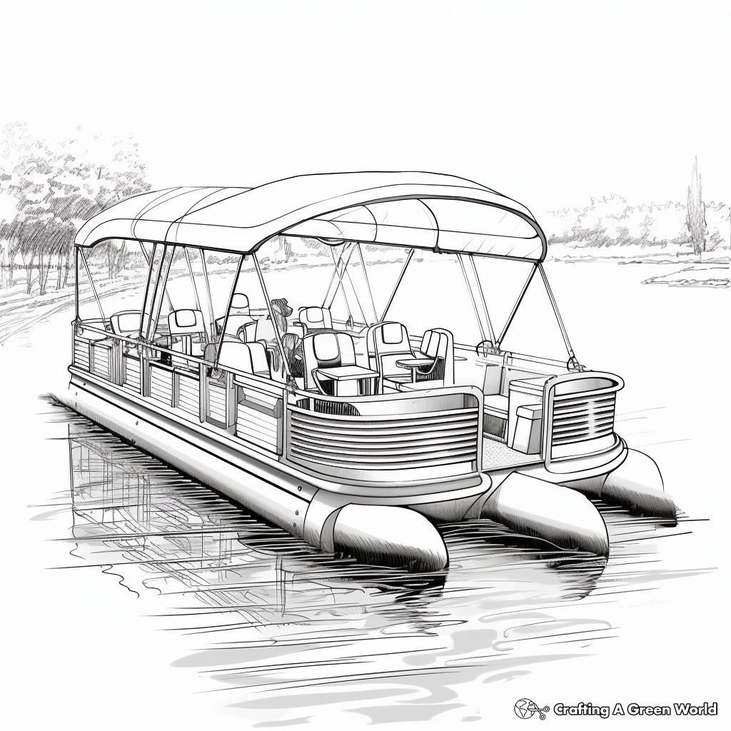 Pontoon boat coloring pages