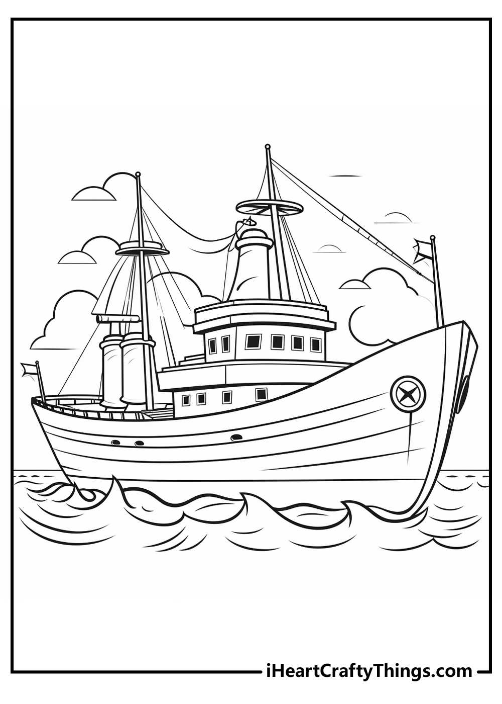 Ships and boats coloring pages updated