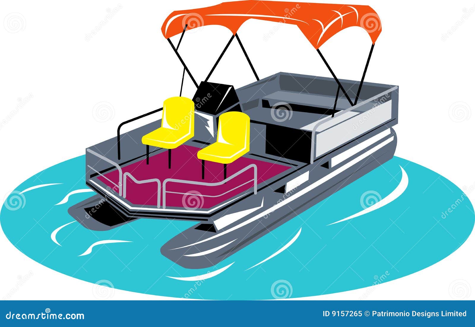 Pontoon boat stock illustrations â pontoon boat stock illustrations vectors clipart