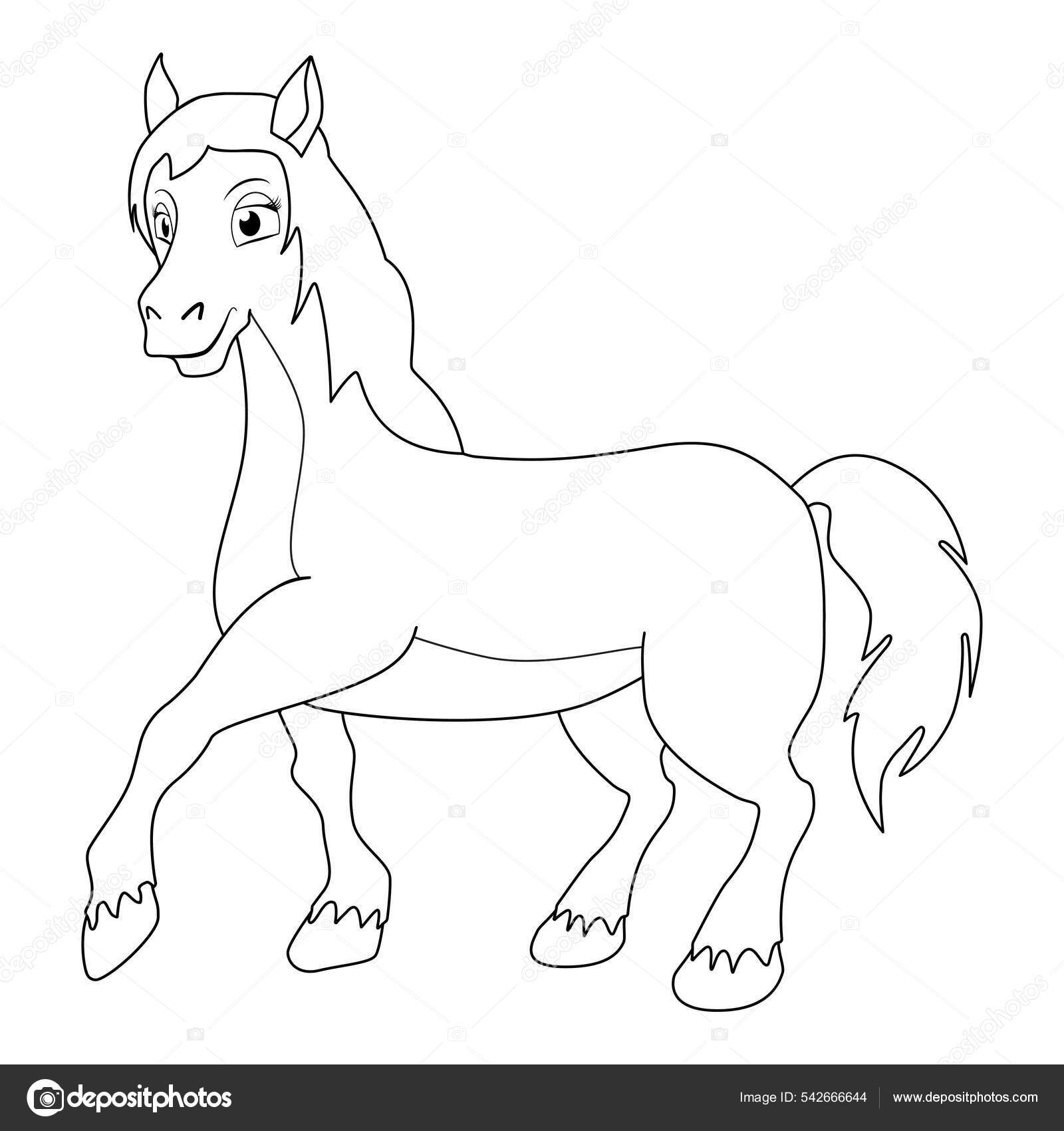 Colorless cartoon horse pony coloring pages template page coloring book stock vector by kidland