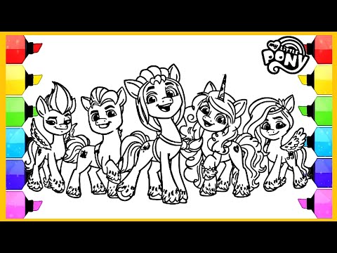 Y little pony drawing easy with colour y little pony drawing coloring pages for kids toddlers