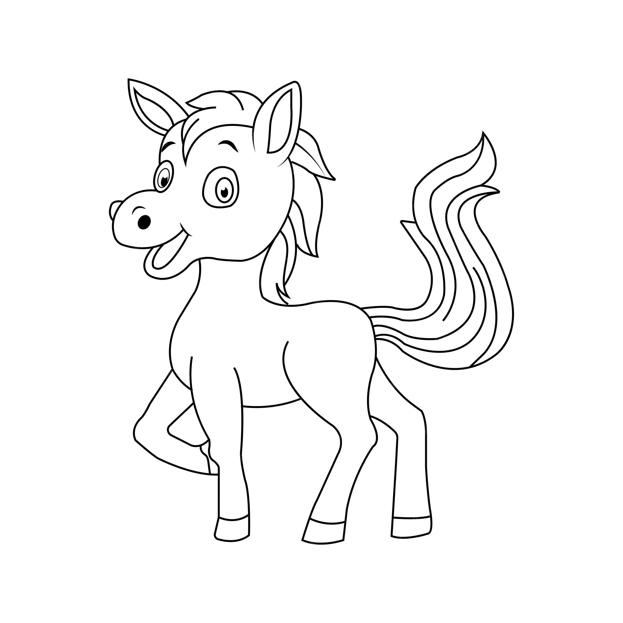 Premium vector pony coloring page