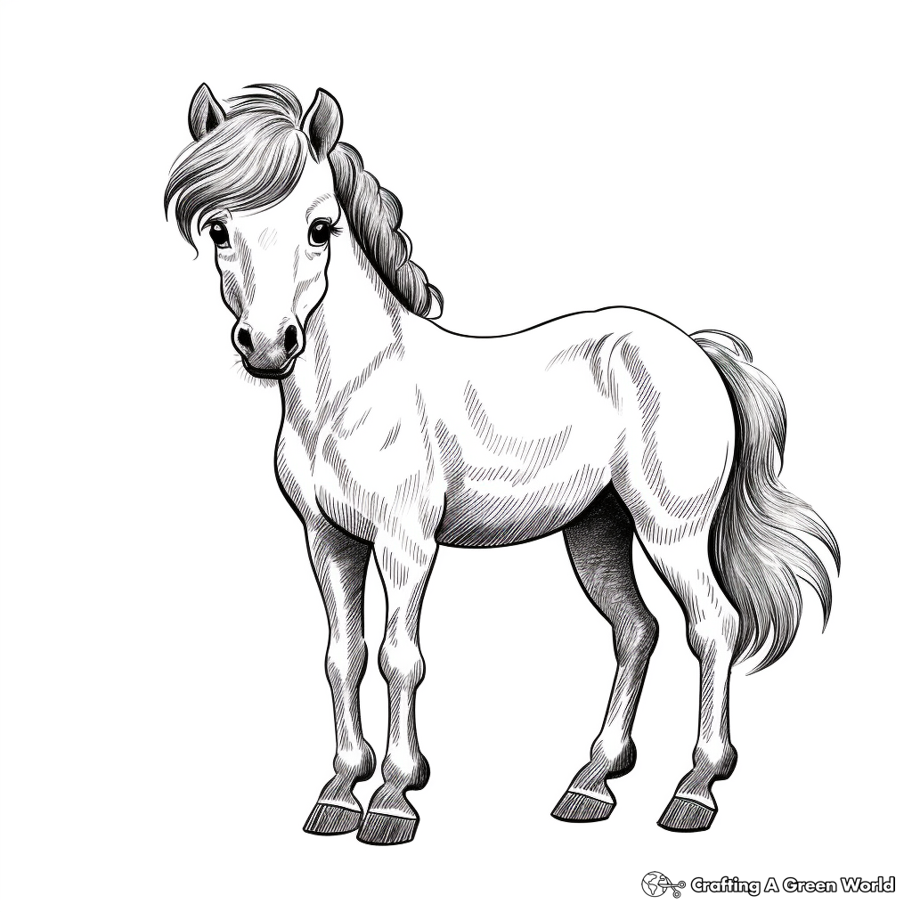 Realistic pony coloring pages
