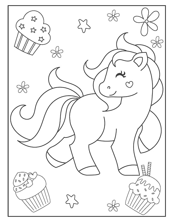 Pony horse coloring pages mini horse printable fun pony coloring pages