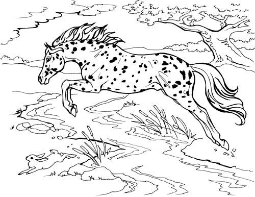 Jumping pony coloring page