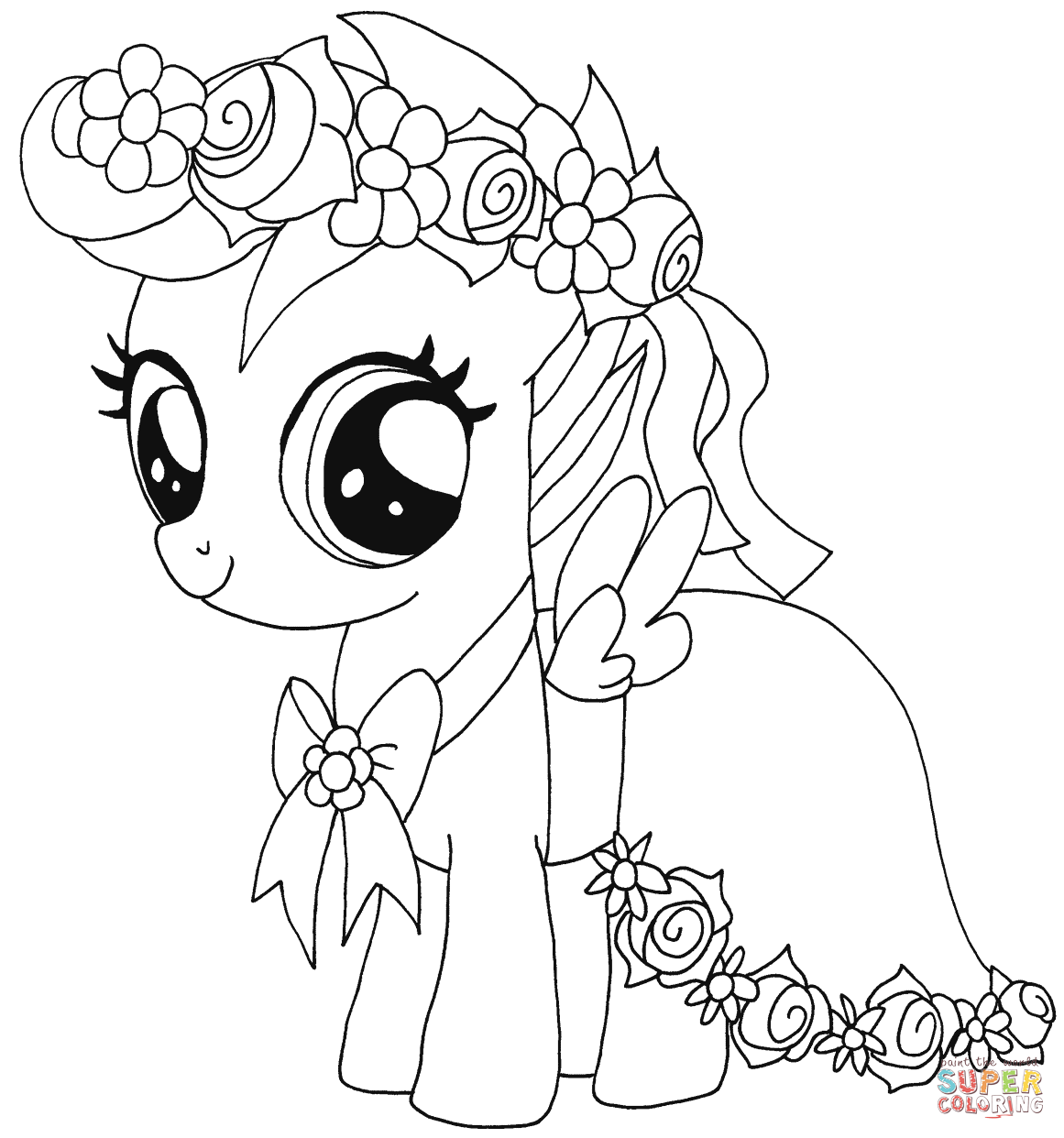 My little pony scootaloo coloring page free printable coloring pages