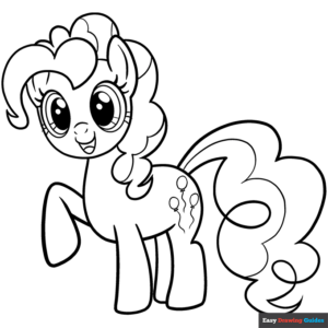 Pinkie pie from my little pony coloring page easy drawing guides