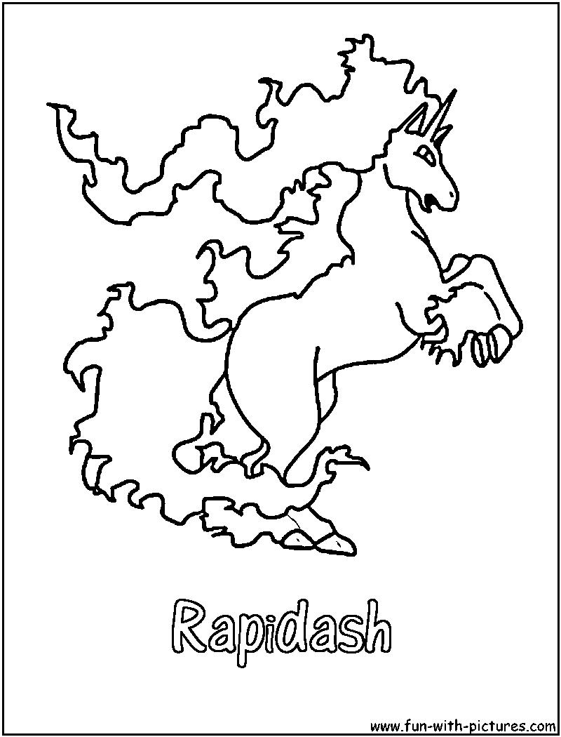 Rapidash coloring page