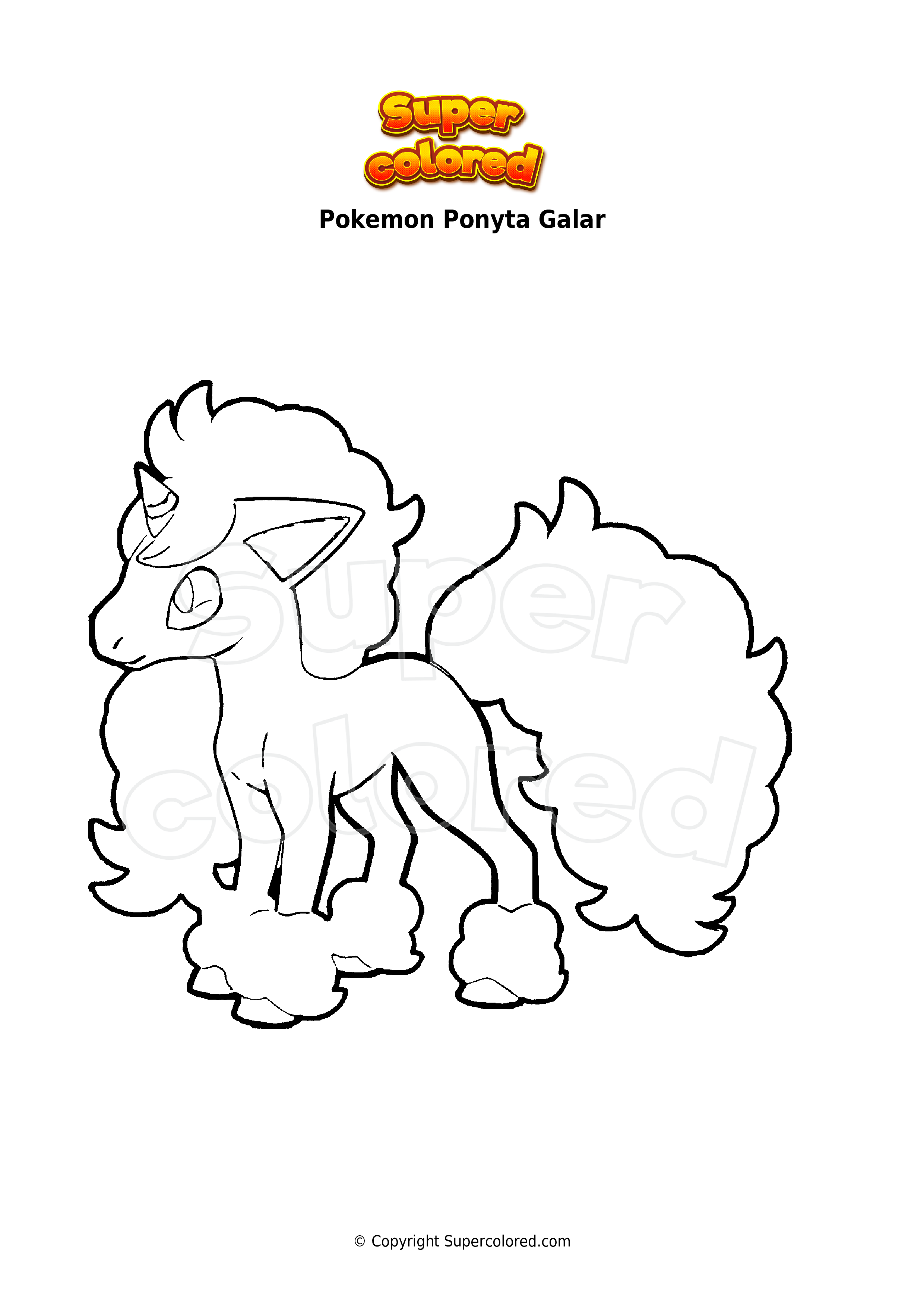 Coloring page pokemon ponyta galar