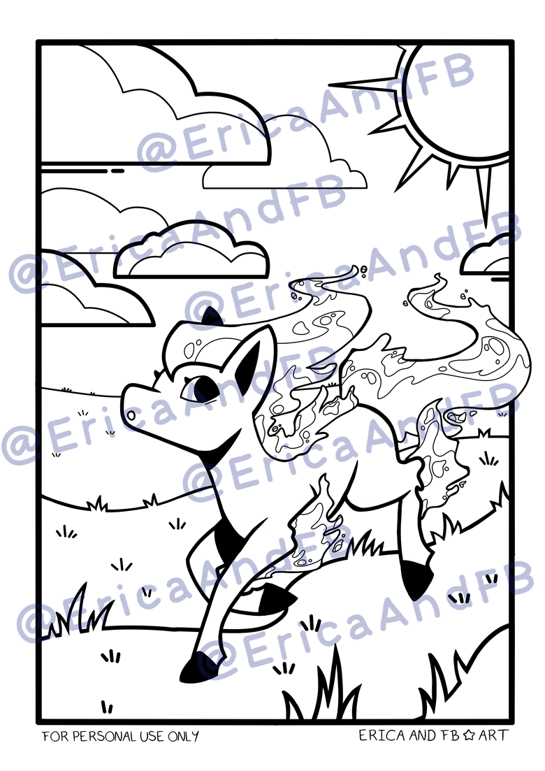 Ponyta colouring page pdf