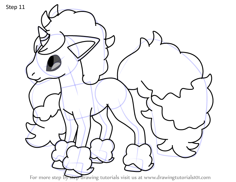 How to draw galarian ponyta from pokemon pokemon step by step