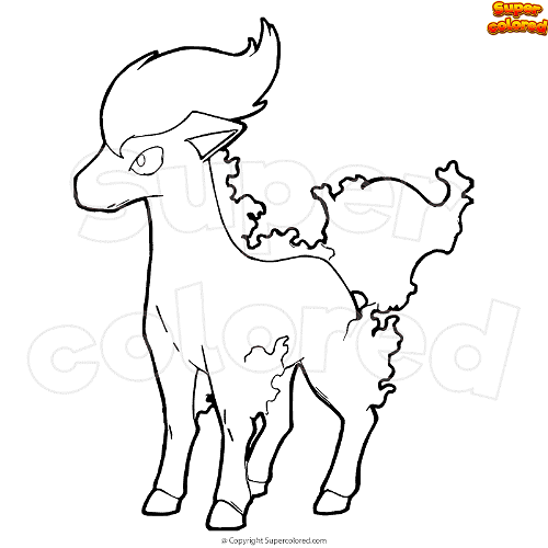 Coloring page pokemon ponyta