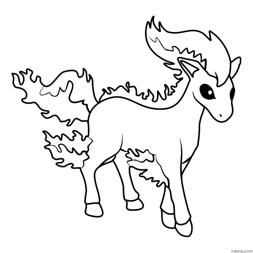 Pokemon fire ponyta coloring page