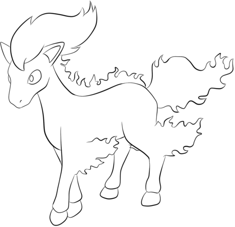 Ponyta coloring page free printable coloring pages