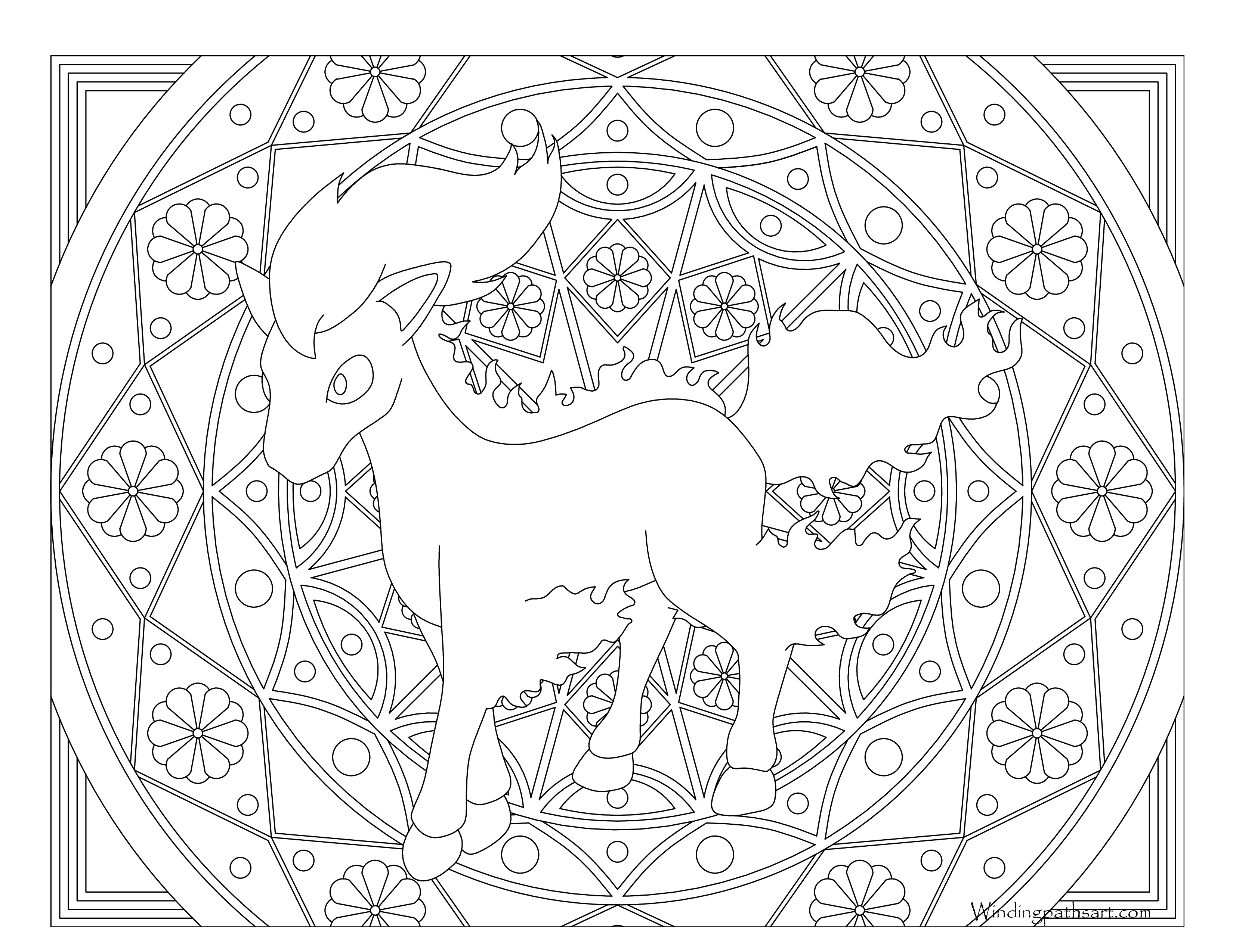 Ponyta pokemon coloring page