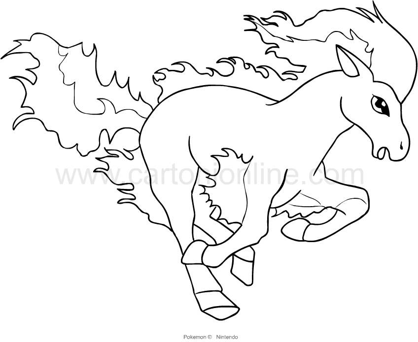 Ponyta from pokemon coloring page