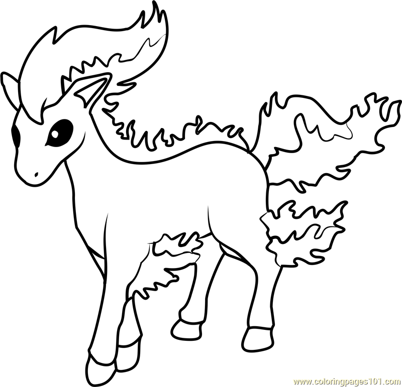 Ponyta pokemon coloring page for kids