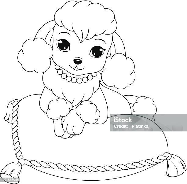 Poodle coloring page stock illustration