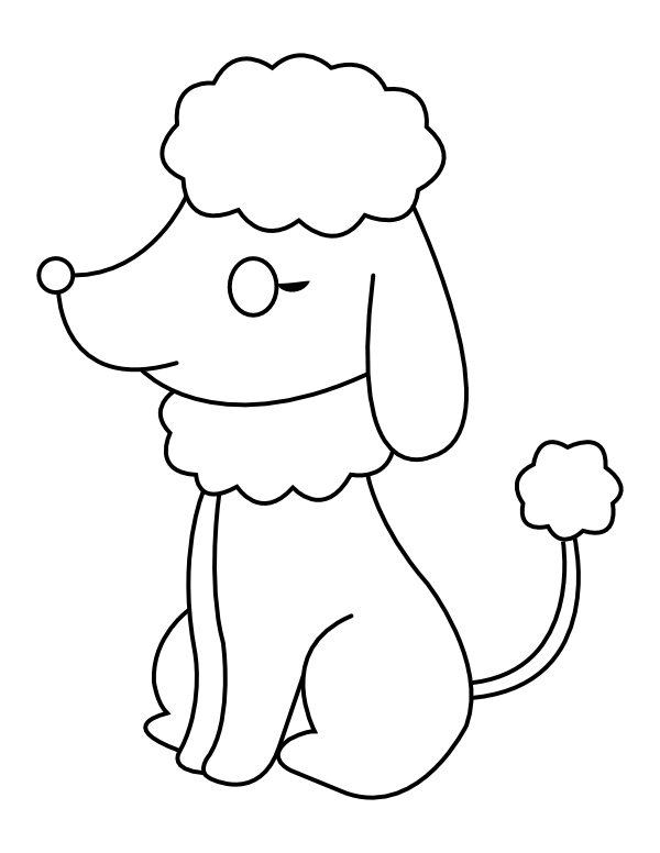 Printable poodle coloring page