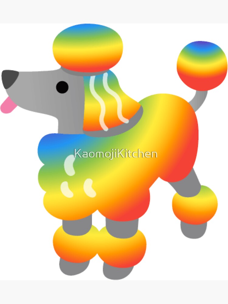 Rainbow poodle android emoji sticker design magnet for sale by kaomojikitchen