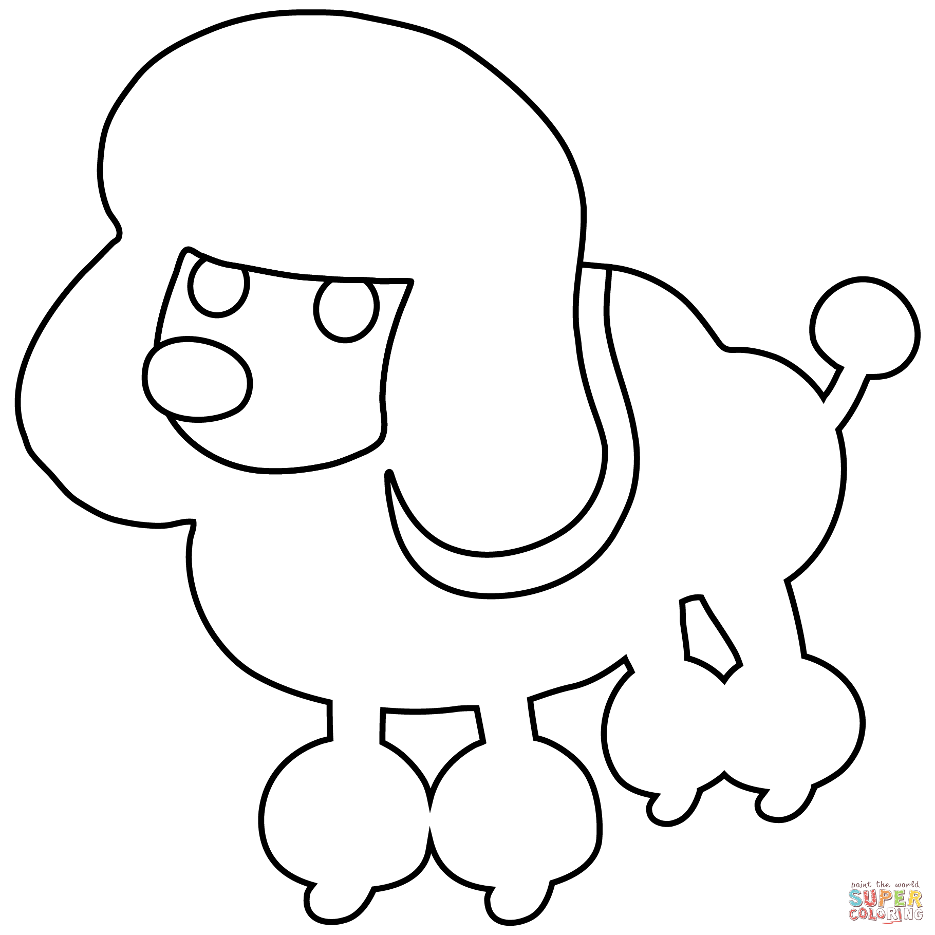 Poodle emoji coloring page free printable coloring pages