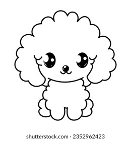 Dog poodle coloring book outline vector stock vector royalty free