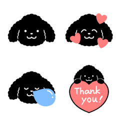 Black toy poodle emoji â emoji