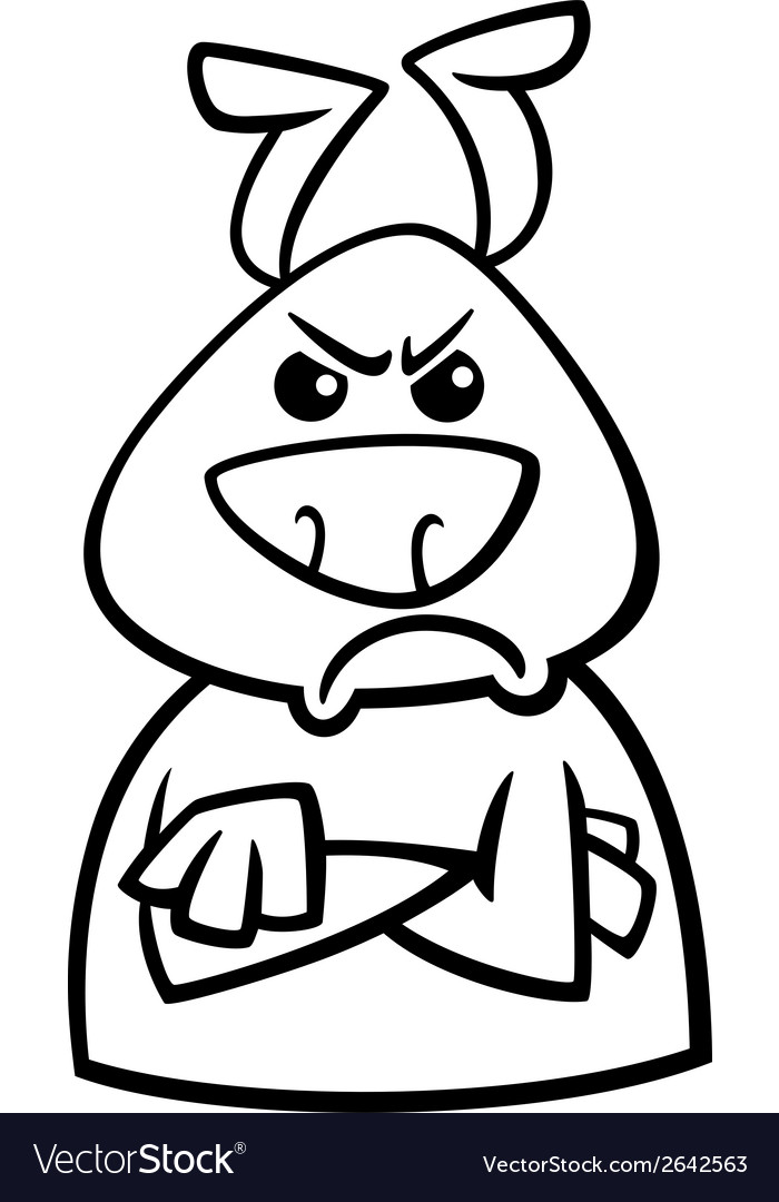 Angry dog cartoon coloring page royalty free vector image